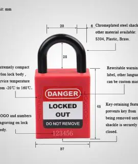 25mm Plastic Shackle Padlock -
